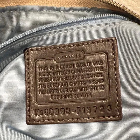 Coach Patchwork Shoulder Bag - Navy and Silver